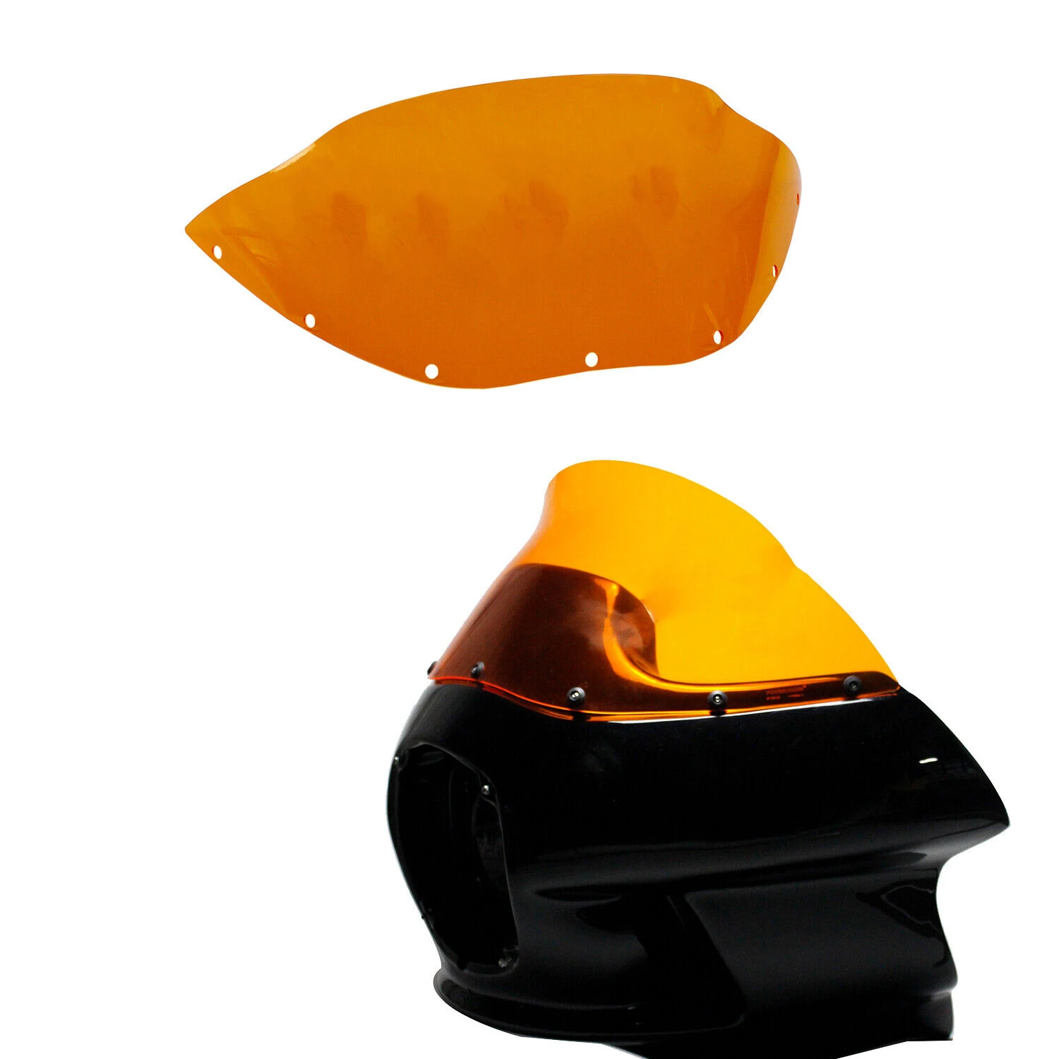 Orange Windshield Wind Screen For Harley FLHR Dyna FXD Softail W/ FXRT Fairings