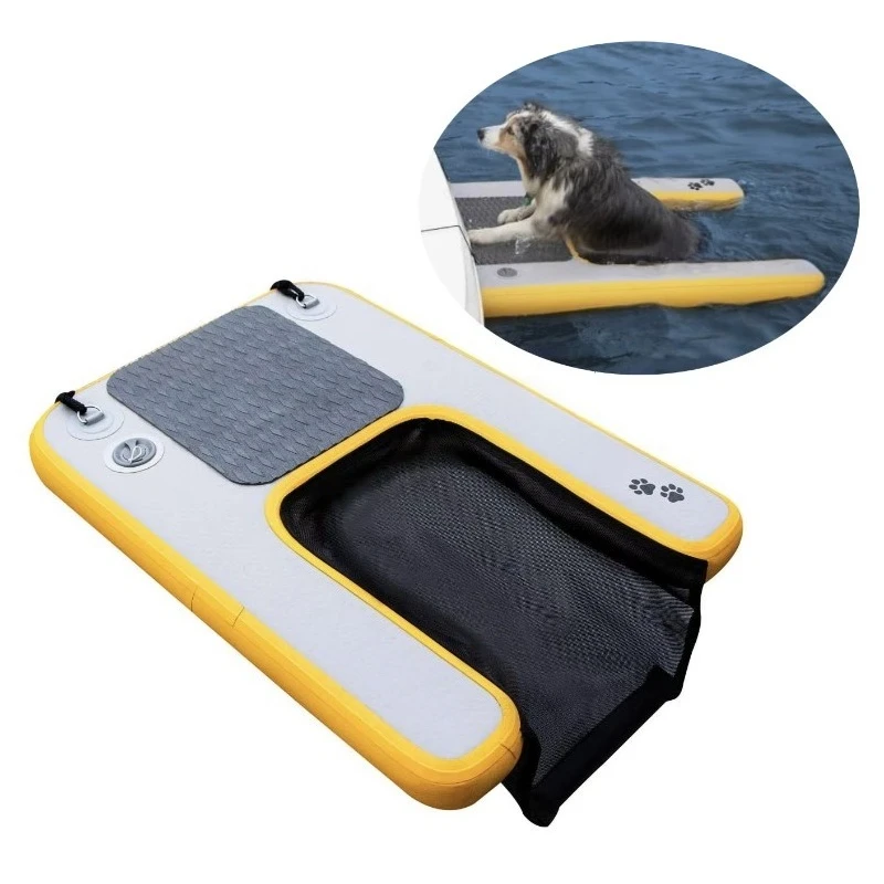 Pet Dog Inflatable Water Floating Bed, Foldable Portable Pet Float Mat for Outdoor Pool & Beach
