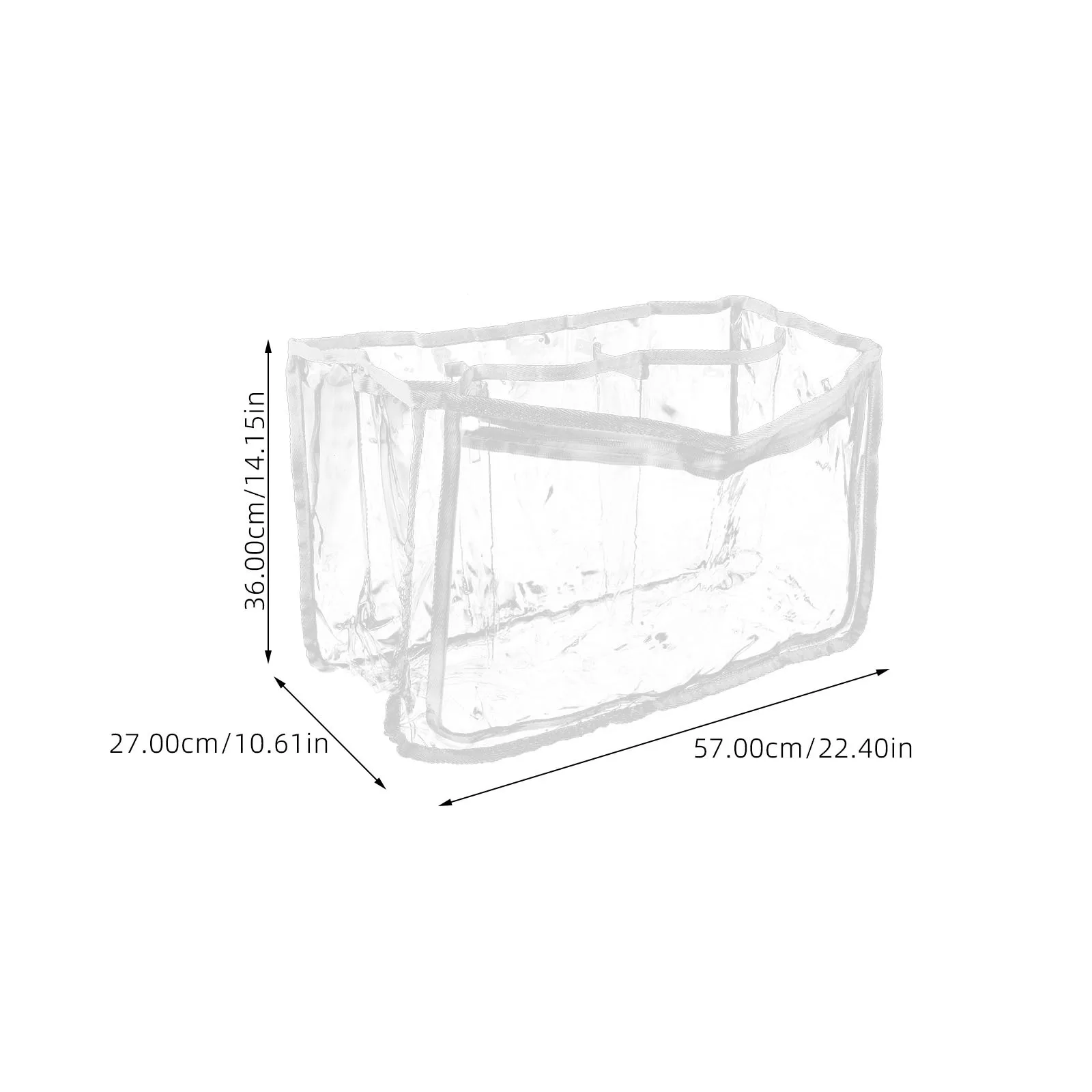 Transparent Clear Beach Tote Bag Large Capacity Zippered Portable Storage Pouch Carrying Bag for Travel Outdoor Swimming