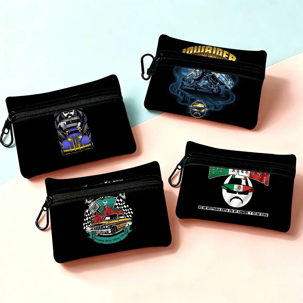 Lowriders Racing Lowriders Racing Wear-resistant Oxford Cloth Coin Purse Portable Backpack Hanging Card Storage Bag