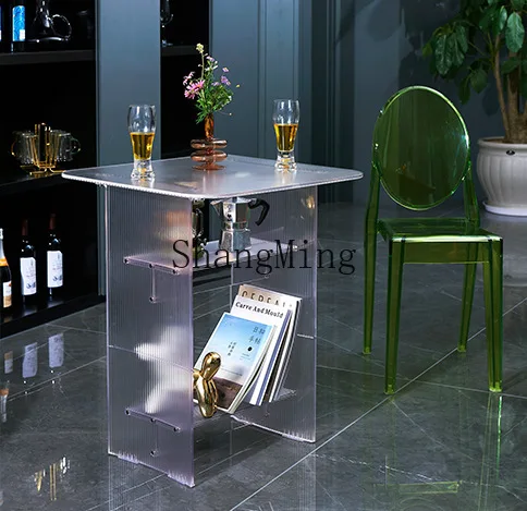 

CL small apartment bar table household leisure balcony transparent bar table simple acrylic high table