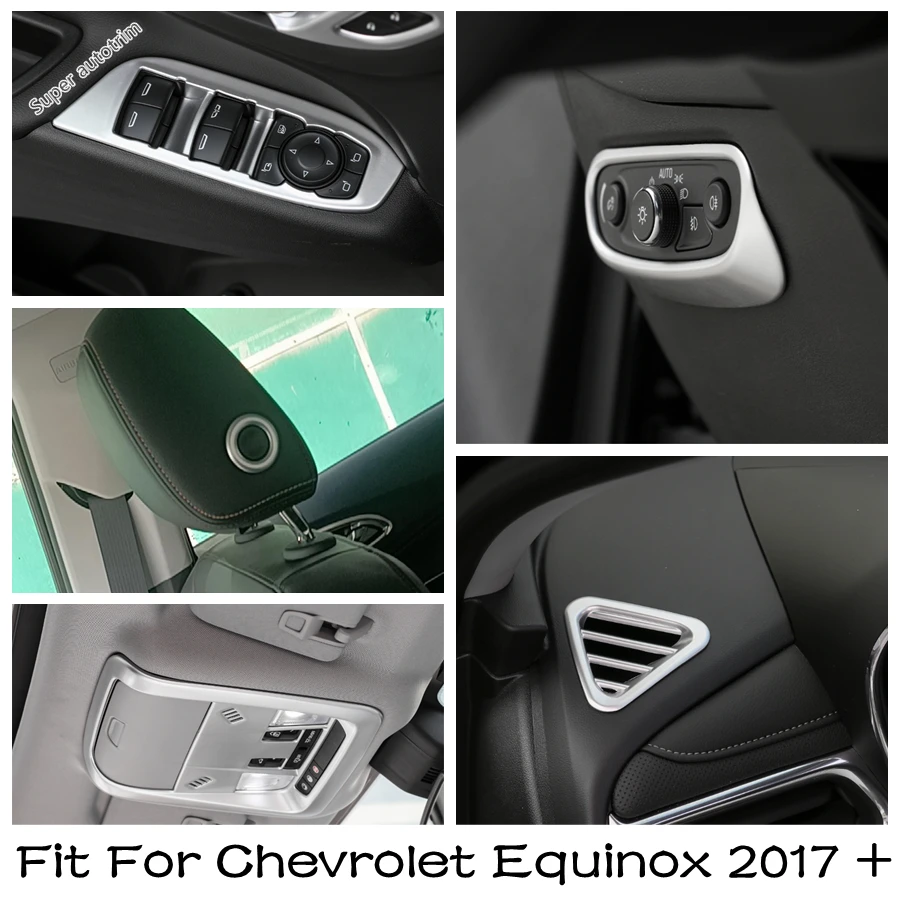 

Seat Pillow Adjust Button / Dashboard AC Air Vent / Window Lift Cover Trim Matte Accessories For Chevrolet Equinox 2017 - 2023