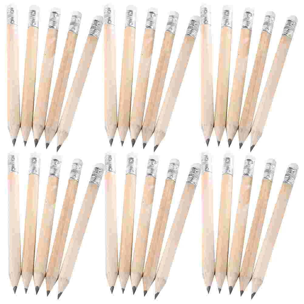 60 Pcs Short Pencil Erasable Pencils Large for Kindergarten Erasers Shorts Basswood Golf Baby