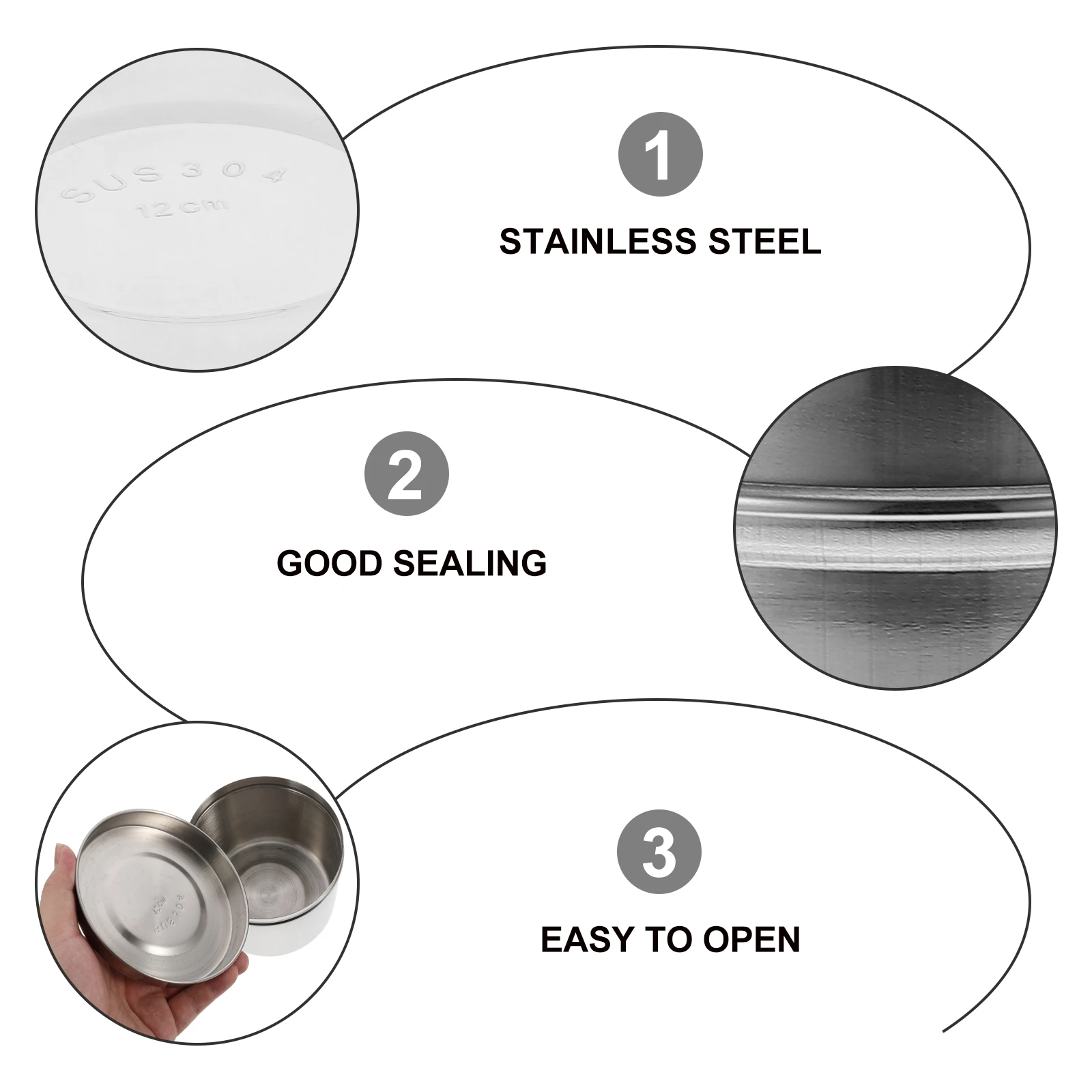

1Pc 304 Stainless Steel Unguent Jar Iodine Resistant Dressing Container Gauze Storage Can For Clinic Beauty Salon
