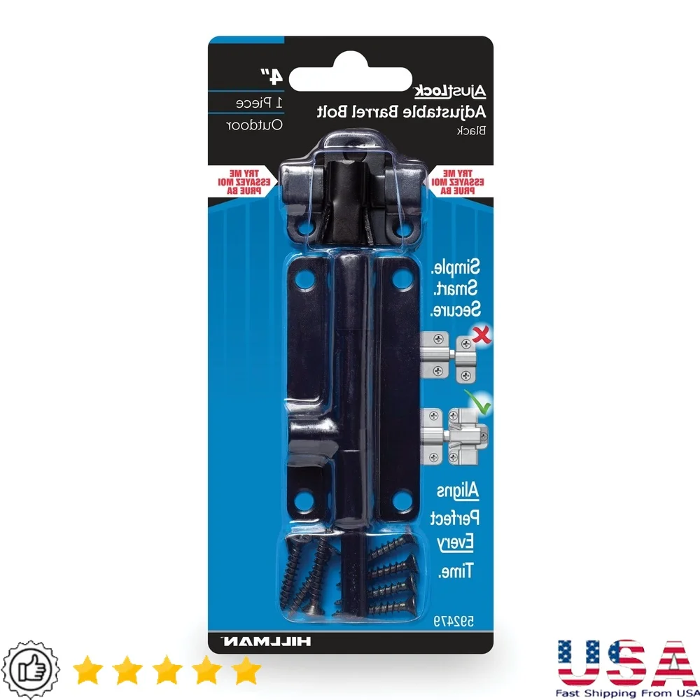 4 Inch Adjustable Outdoor Barrel Bolt Security Lock Stylish Design Easy Installation Lightweight Doors Cabinets Windows