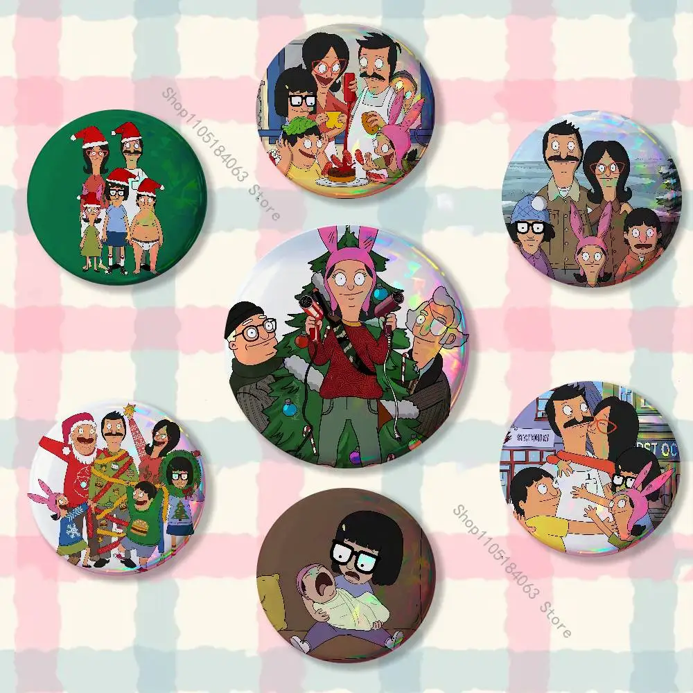 

B-Bobs B-Burgers Cartoon Badges Button Round Creative Pin Brooch Badge Bag Decor Fans Collect Friends Gifts