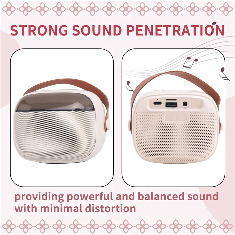Affidabile macchina per karaoke per bambini, altoparlante Bluetooth portatile con 2 microfoni wireless