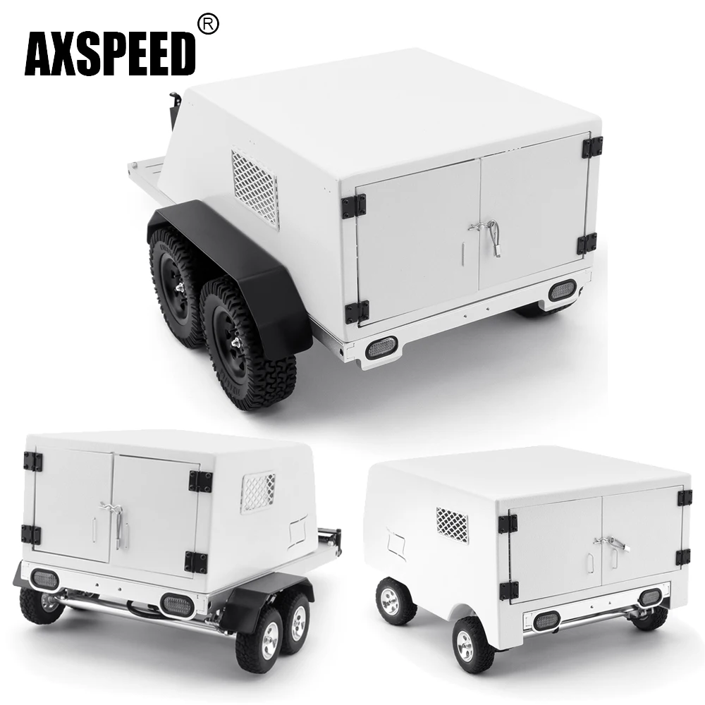 AXSPEED Simulation Metal RC Hitch Mount Trailer Hopper Box for 1/18 1/10 RC Car Upgrade Parts Accessories