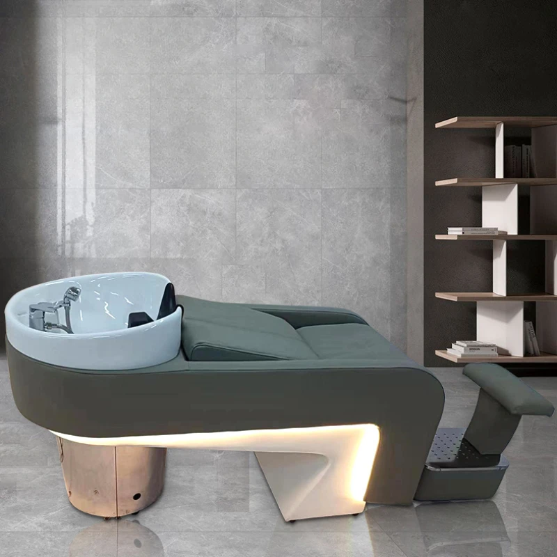 

Beauty Hair Bed Simple Comfort Shampoo Chair Head Spa Ceramic Sink Silla Peluqueria Salon Furniture WKXYF