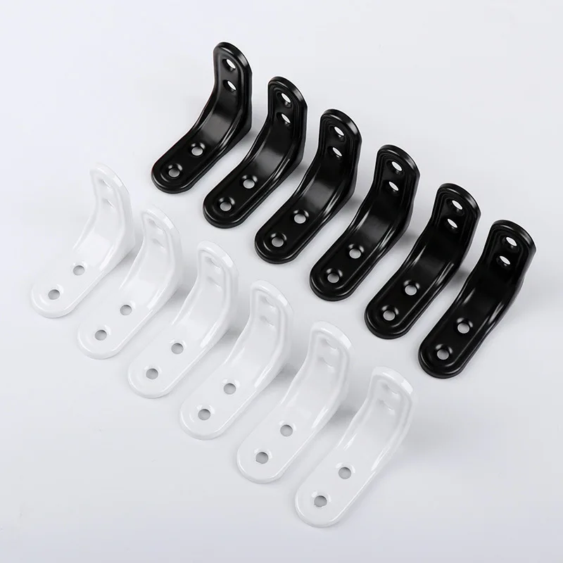 6pcs Black/White 90 Degree Right Angle Brackets 50x50mm L Shape Corner Brace Bracket Furniture Hardware Brackets for Wood Table