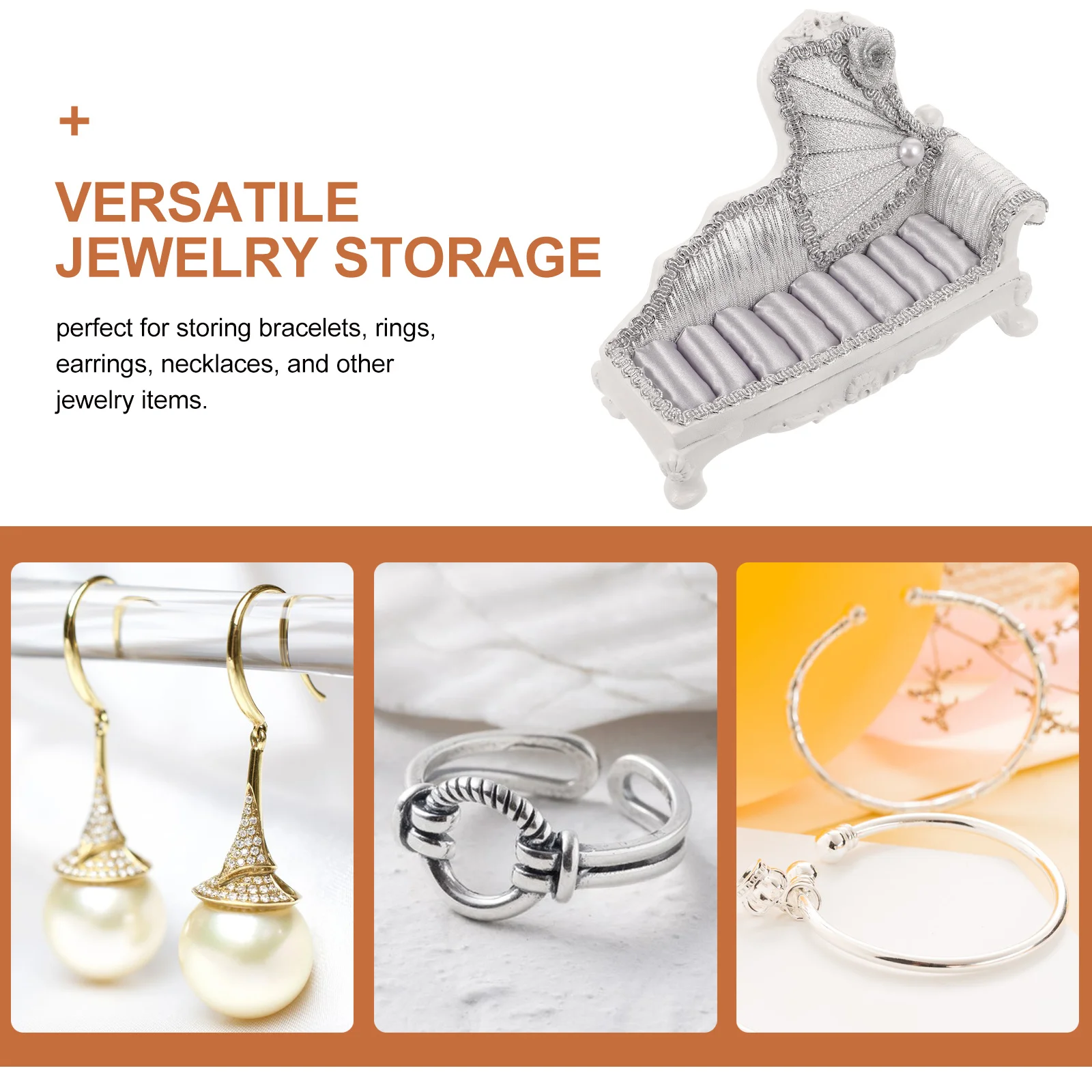 

Sofa Shaped Jewelry Storage Stand Earring Necklace Ring Organizer Display Tidy Dressing Table Gift for Ladies