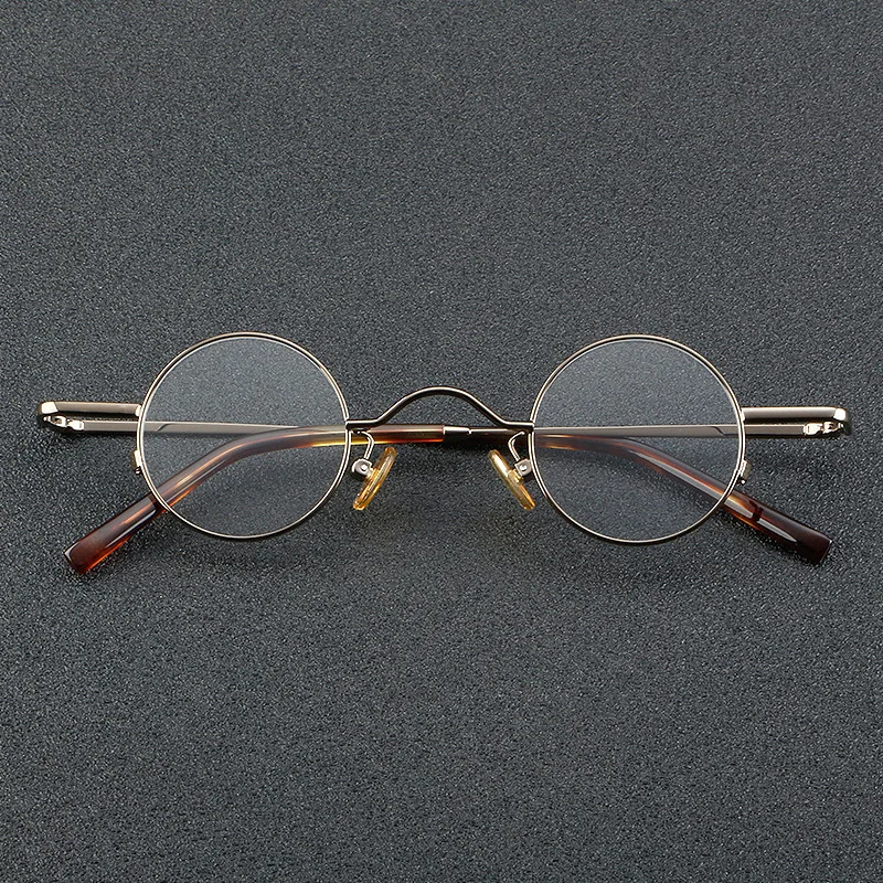 Cubojue 35mm Small Round Reading Glasses Men Women Bronze Black Eyeglasses Frame Male Vintage Nerd Spectacles for Optical Lens