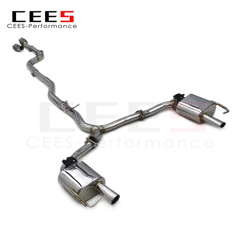 CEES Valved Catback Exhaust Muffler For Mercedes-Benz C250 C300 W205 M274 2.0T 2015+Stainless Steel Resonator Performance