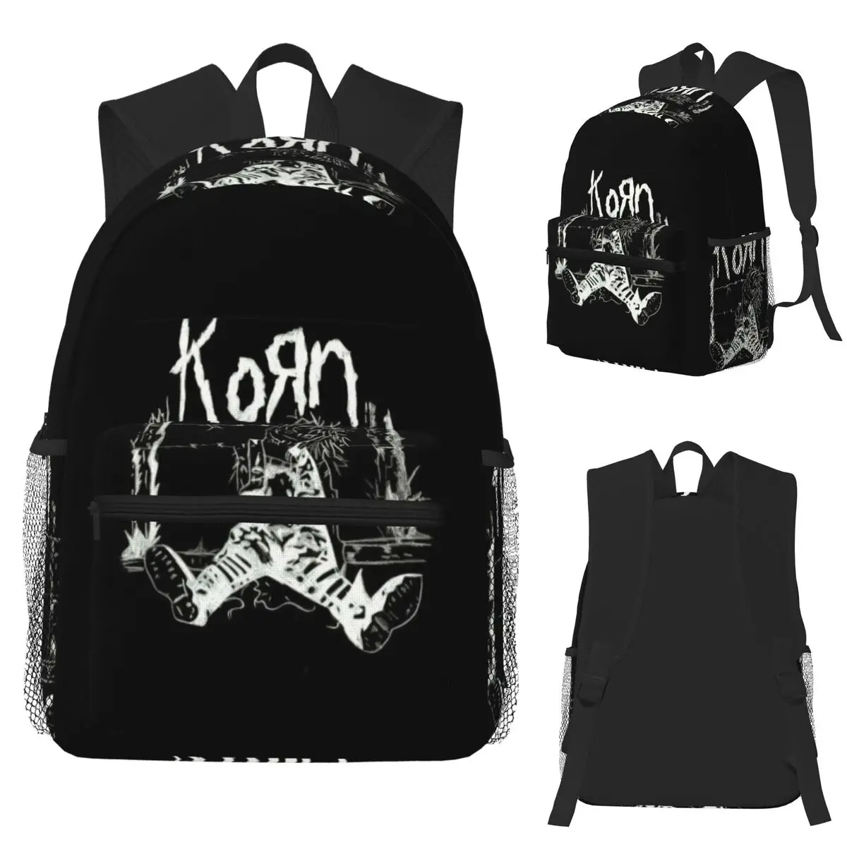 Korn Rock Music Student Backpack School Bag Hiking Travel Daypack for Boys Girls Bookbag Shoulder Bags