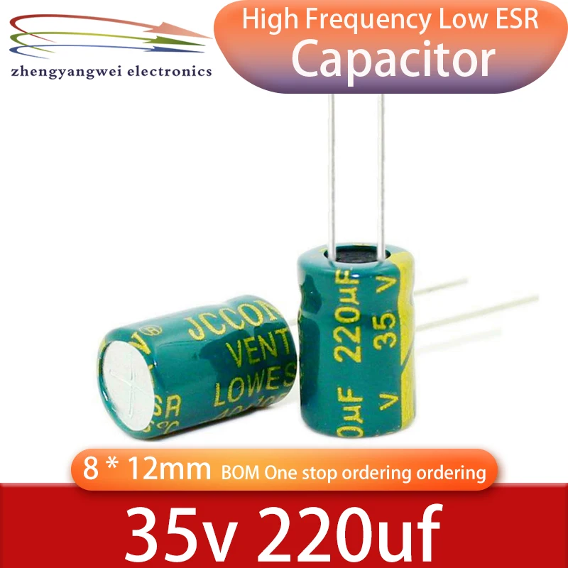 

50PCS 35v220uf 8x12 220UF 35V 105C ° high-frequency low resistance electrolytic capacitors