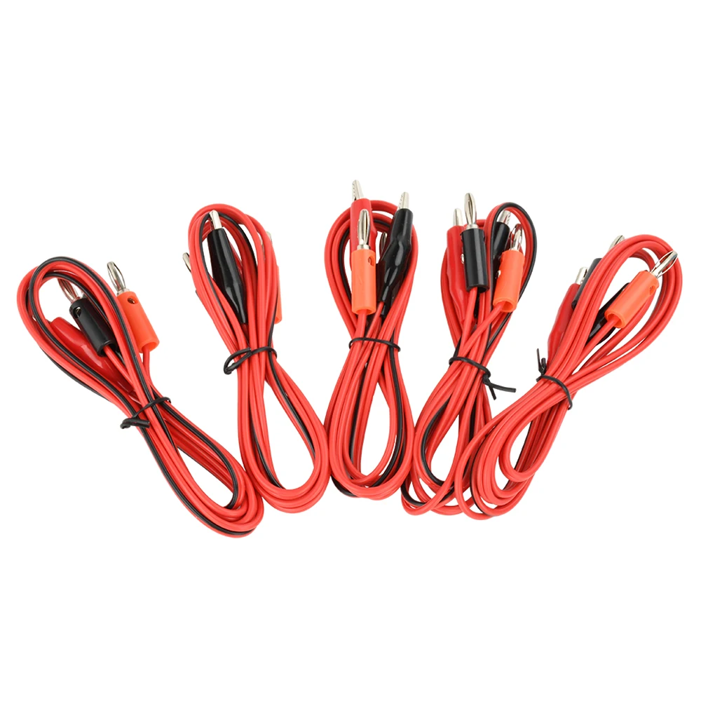 5 pièces 4MM fiche banane à pinces Crocodile fils de Test Kit pinces Crocodile jeu de fils de cuivre pour les tests électriques