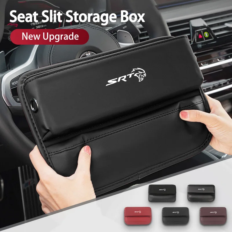 Car Seat Gap Storage Box Organizer Pocket Wallet Accessories For Dodge SRT Charger Hellcat Challenger RAM Journey Caravan