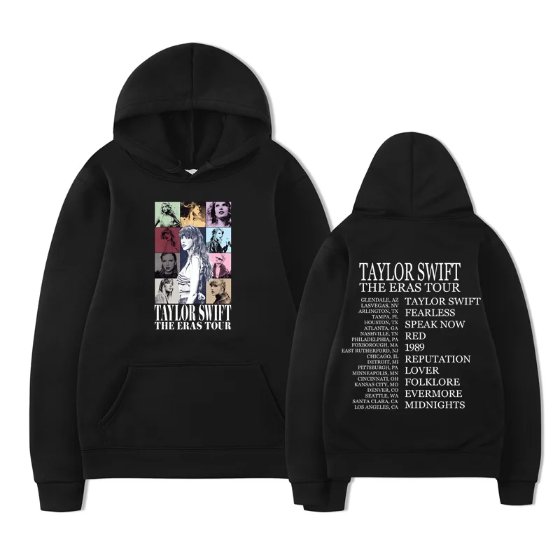 Autumn New Taylor Times Tour Merch World Tour Long Sleeve Fleece Sweatshirt Hooded Fashion Coat for Men and Women Men\'s Hoodies