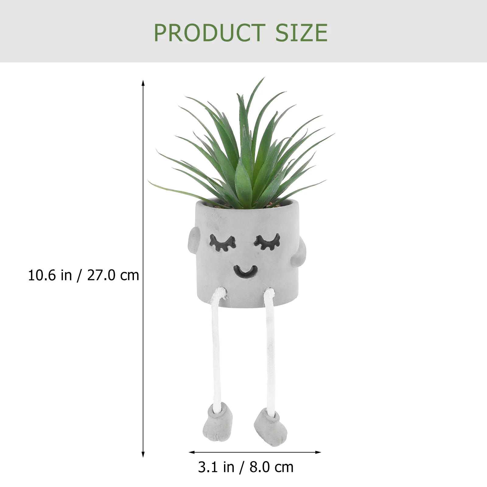 

Artificial Succulents Plant Facial Expression Hanging Leg Potted Decor Realistic Colorful Touch Desktop Bookshelf Windowsill