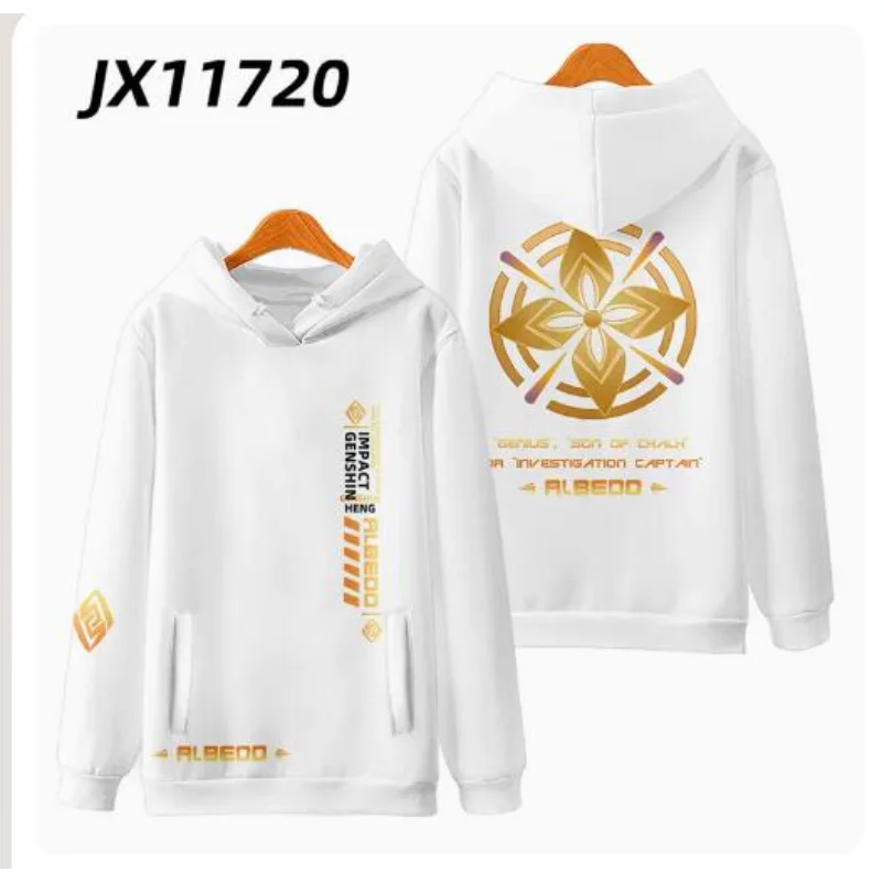 Gra Genshin Impact 3D Print Zip Up kobiety/mężczyźni bluza z kapturem Streetwear Hip Hop Albedo Cosplay kurtka z kapturem na zamek błyskawiczny odzież wierzchnia