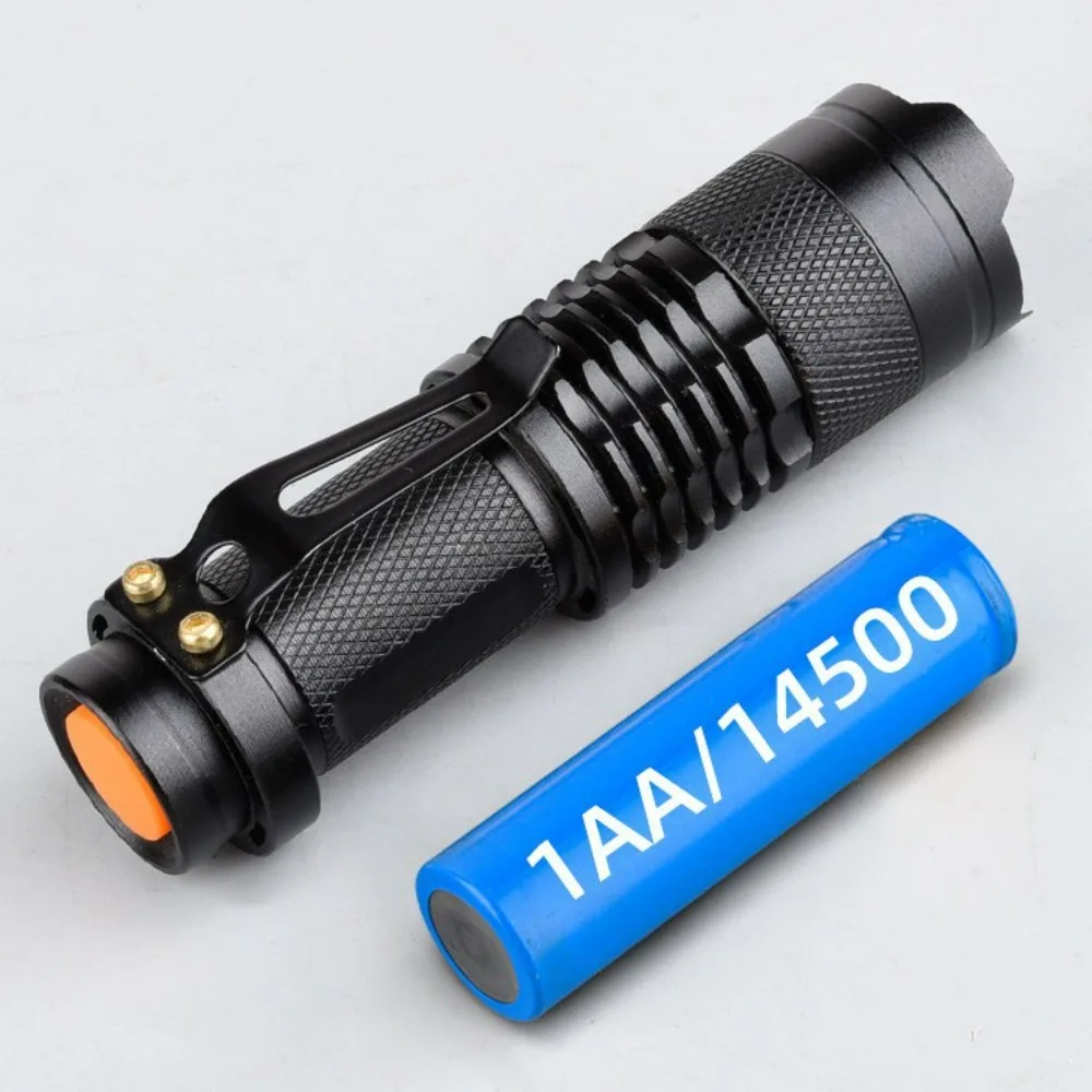 Масштабируемый мини-светодиодный фонарик SK68 — портативная лампа XPE, 3 режима, размер AA 5, супер яркий ручной фонарь с питанием от батареи