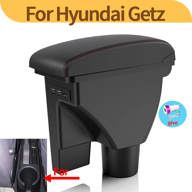 

For Hyundai Getz armrest modification car interior center console double-layer storage box car accessory with USB car accessorie