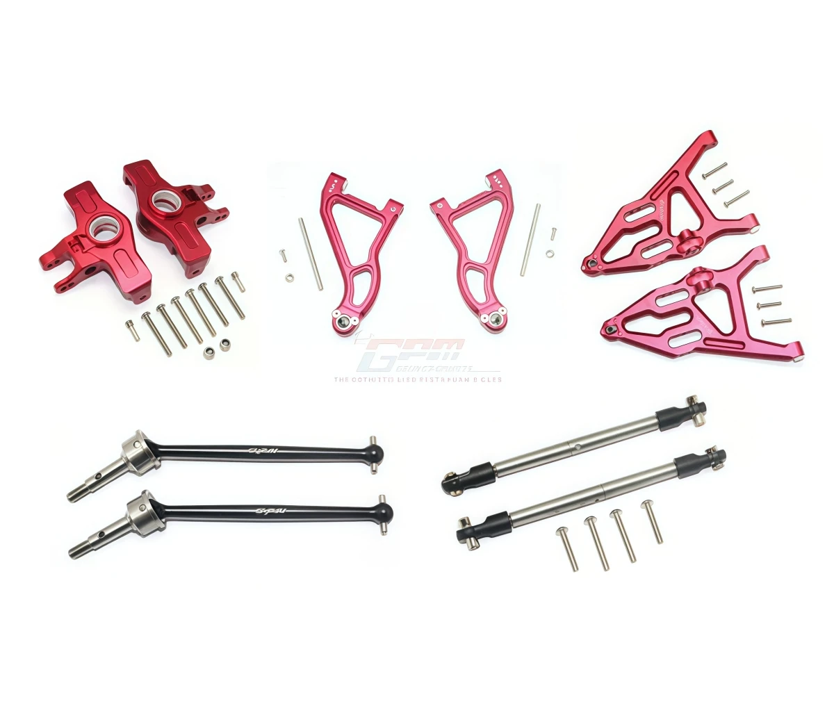 Front Upper Lower Arms + Steering Knuckles + CVD Drive Shafts + Left Right Thread Tie Rod Kit For Traxxas 1/7 UDR RC Car Parts