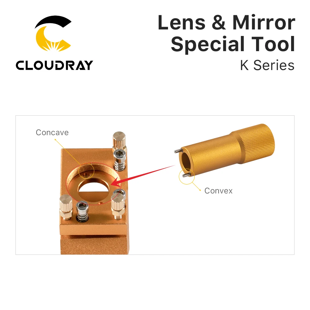 Insteekgereedschap voor het verwijderen van Cloudray-lens en spiegels Voor de K-serie Installeren van lensbuisborgmoer en reflectorspiegel