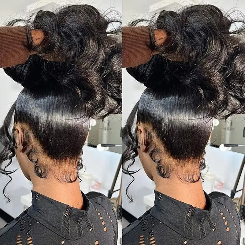 100% Human Hair HD Lace Wigs 13x6 Lace Frontal Wigs 46 Inch 360 Full Lace Front Body Wave Human Hair Wigs 300% Density For Women