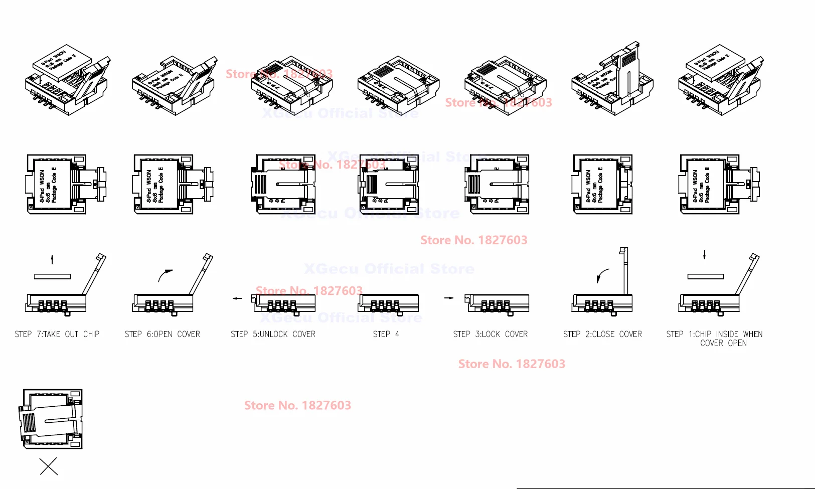 QFN8 MLF8 MLP8 WSON8 SON8  8060 6050  8*6  5*6 SMT Socket  SOP8 200mil IC socket  BIOS flash socket  Top quality, made in Taiwan