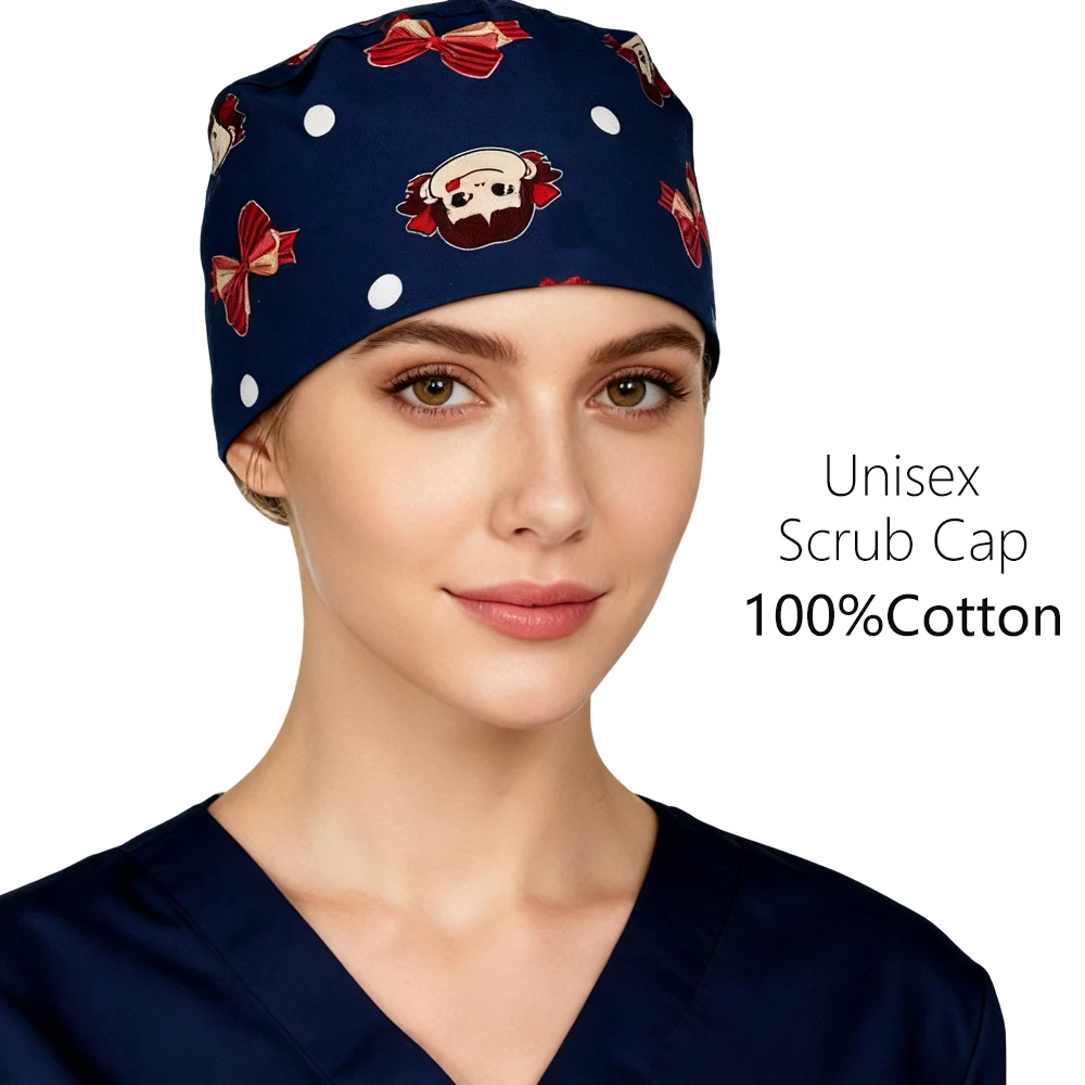 

Хирургические шапочки с мультяшным принтом для женщин и мужчин, медицинские скрабы, кепка для хирургии, лабораторные рабочие аксессуары для медсестер