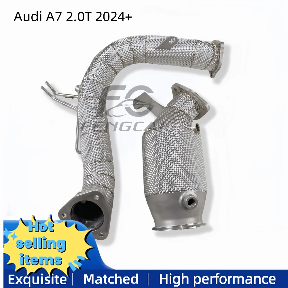 

High-flow exhaust pipe for Audi A7 2.0T 2024+ exhaust system downpipe front pipe power retrofit upgrade