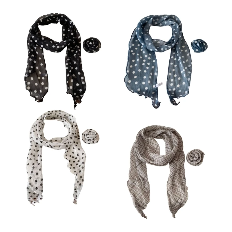 340D Elegant Polyester Scarf Detachable Scarf Collar For Belt Or Hair Accessory