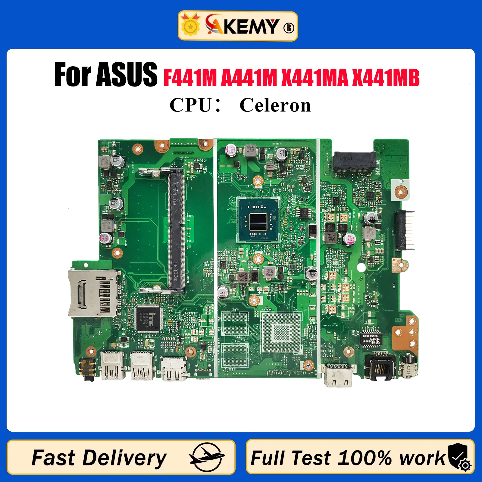 

X441MA Материнская плата для ноутбука ASUS VivoBook X441M F441M A441M X441MA X441MB X441MAR Материнская плата с процессором Celeron 100% tests OK stk