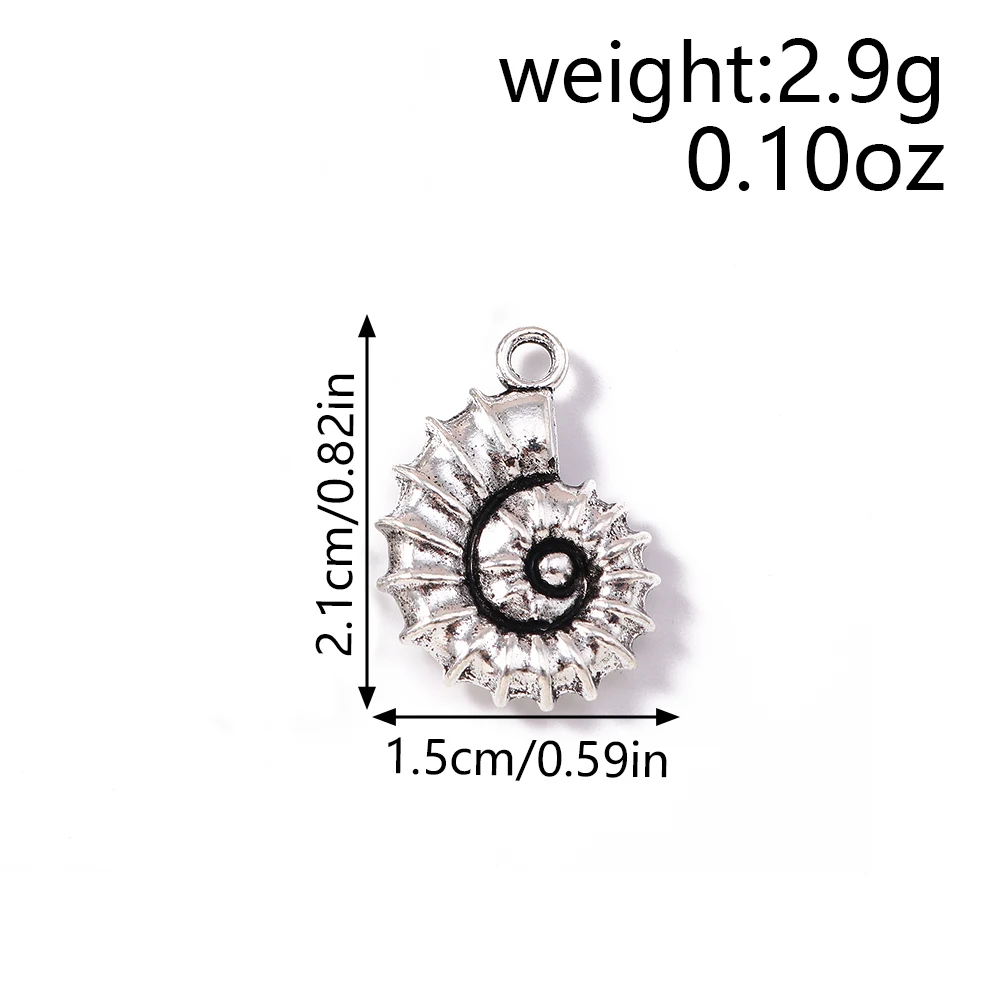 Tusember 10 Stück niedliche Anhänger aus Legierung in Form von Fisch, Qualle, Seestern und Muschel für die Schmuckherstellung von Halsketten, Ohrringen, Armbändern, DIY – Detail 3