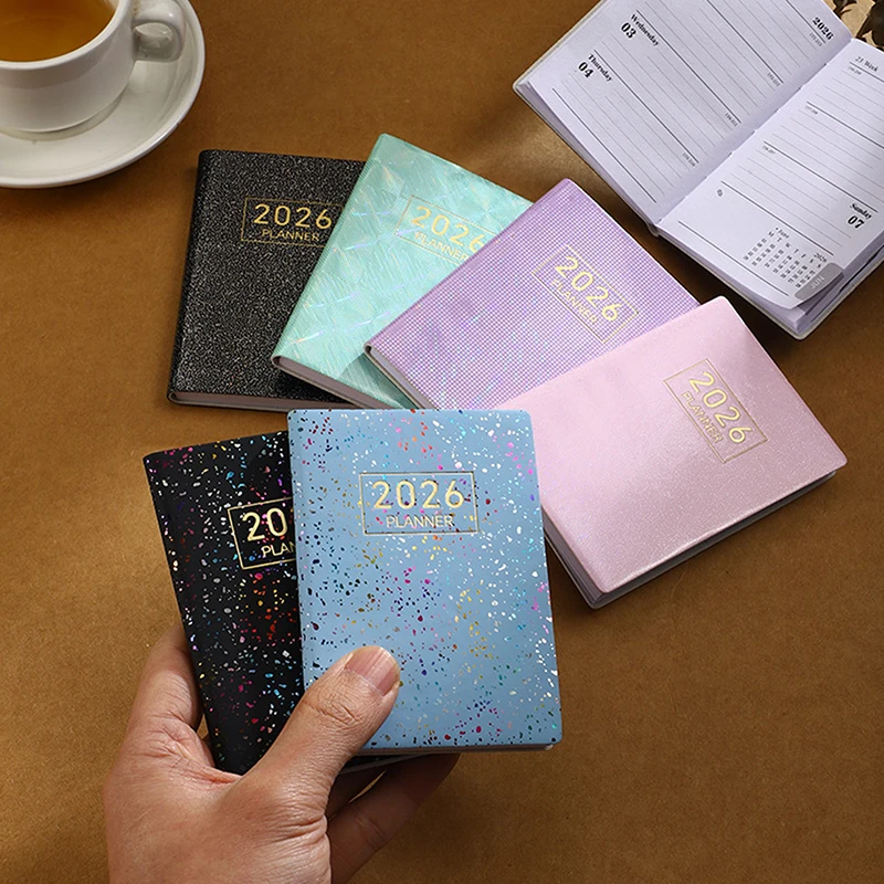 1pc 2026 A7 Agenda Book Pocket With Calendar Diary Weekly Planner Appointment Book School Office New and High Quality
