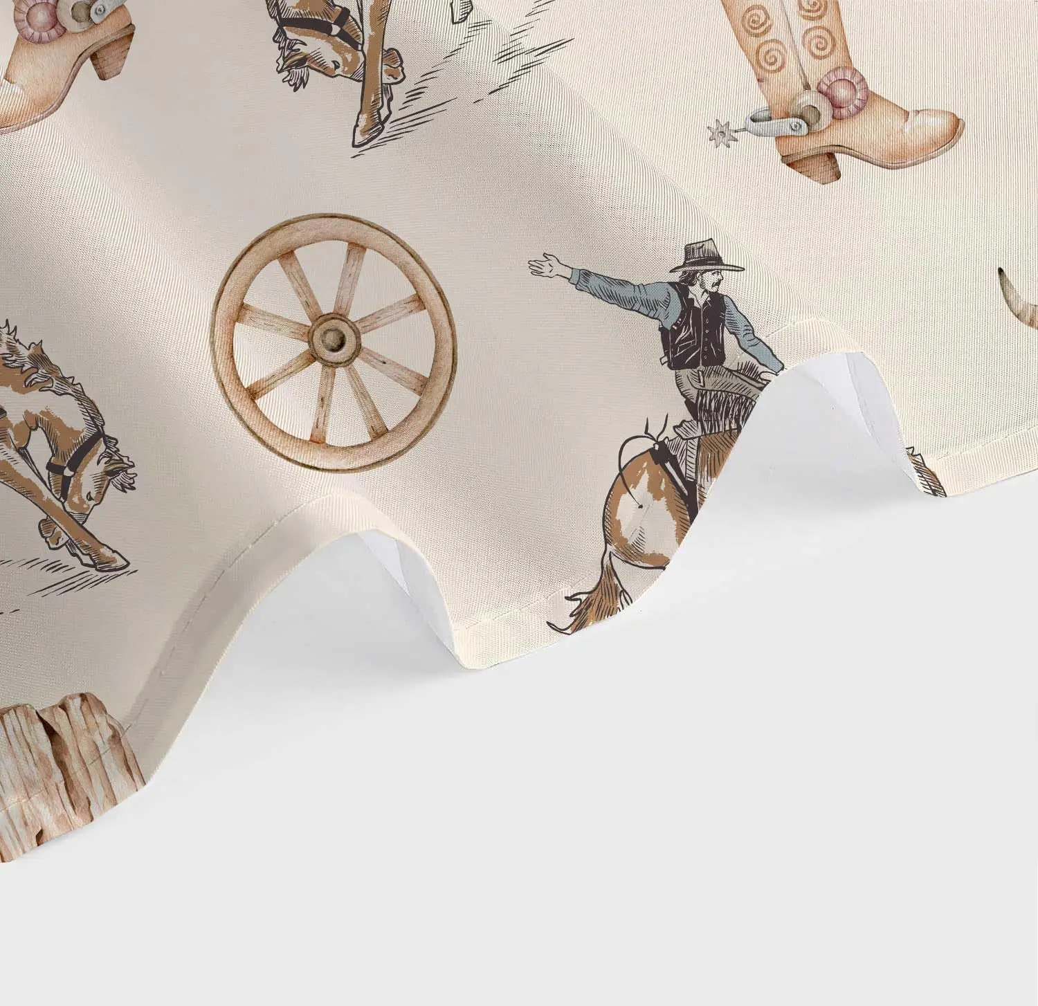 ستارة دش رعاة البقر الغربية، ستائر حمام كاوبوي رعاة البقر في الغرب المتوحش، حمام Farmhouse Country American West Theme