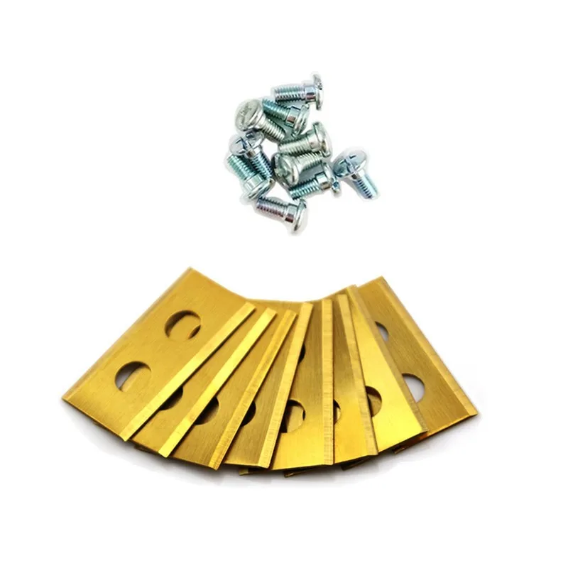 

Double-Hole Weeding Knife Garden Work Blades 18PCS Gold Double-Hole Mower Garden Replacement Mechanical Suitable for Lawn Mower