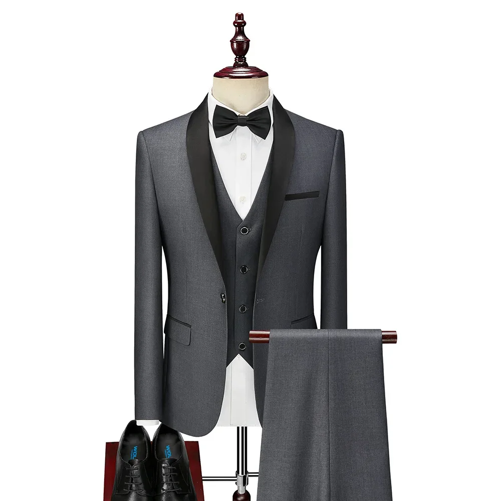 

Men's Set New Suit 3-piece Set Formal Elegant Business Wedding Evening Party Dress Set