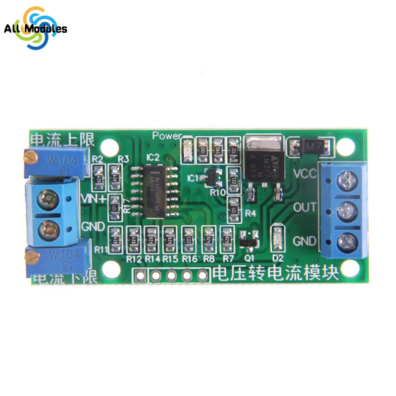 Voltage To Current Module 0-2.5V 0-3.3V 0-5V 0-10V 0-15V 0-24V to 0 -20mA/4 -20mA Current Transmitter Signal Converter Module