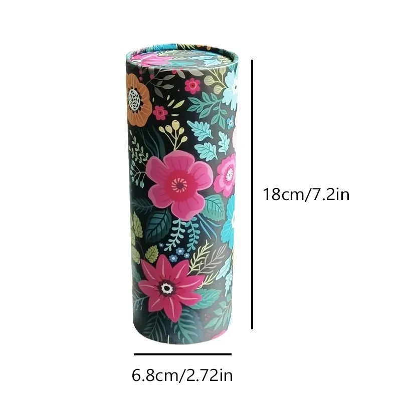 Floral Pattern Car Tissue Holder With Tissue Travel Cylinder Tissue Box For Car Cup Holder Suitable For Home Tables