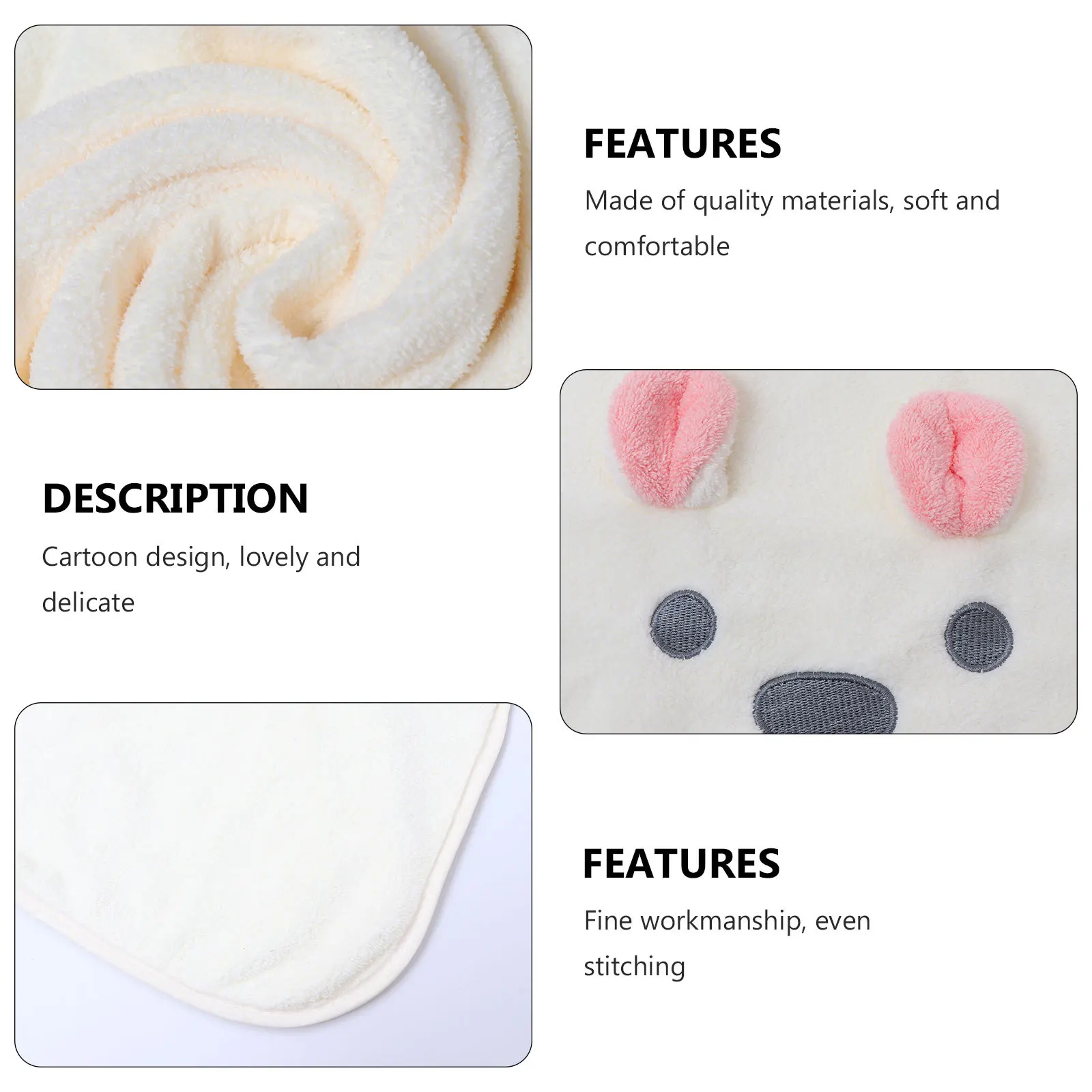 

1Pcs Absorbent Bath Towel Premium Coral Fleece Soft Breathable Large Cartoon Animal Design Shower Towel for Travel Beach