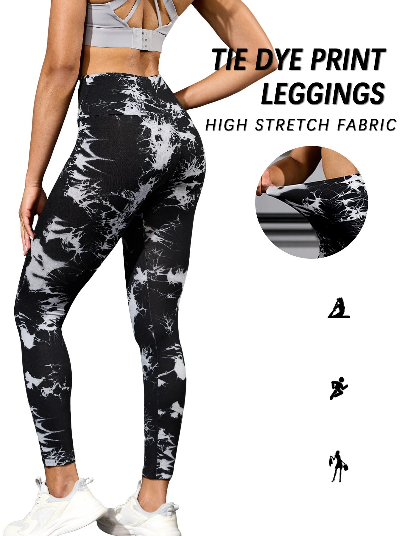 Super Soft High Waisted Tie Dye Leggings for Women Yoga Running Gym No See Through Workout Athletic Tights Push Up Gym Fitness