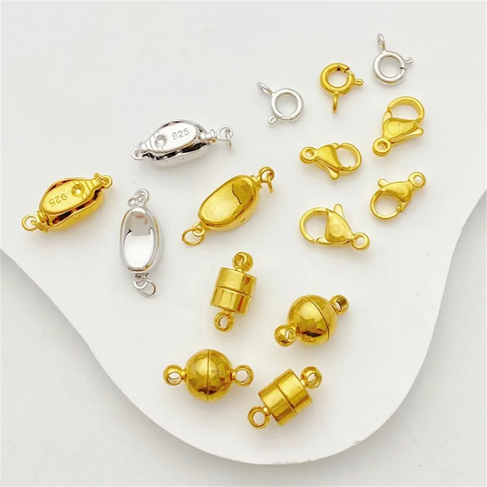 

24k Vacuum Gold Ingot Buckle Magnetic Buckle Lobster Buckle Bead Spacer Handmade DIY Hand Necklace Jewelry Material Accessories