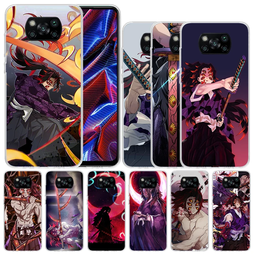 Demon Slayer Kokushibo Soft Cover for Xiaomi Poco X5 Pro X4 Gt X3 Nfc M5S Print Phone Case M4 M3 M2 F3 F2 F1 Mi Note 10 Lite Coq