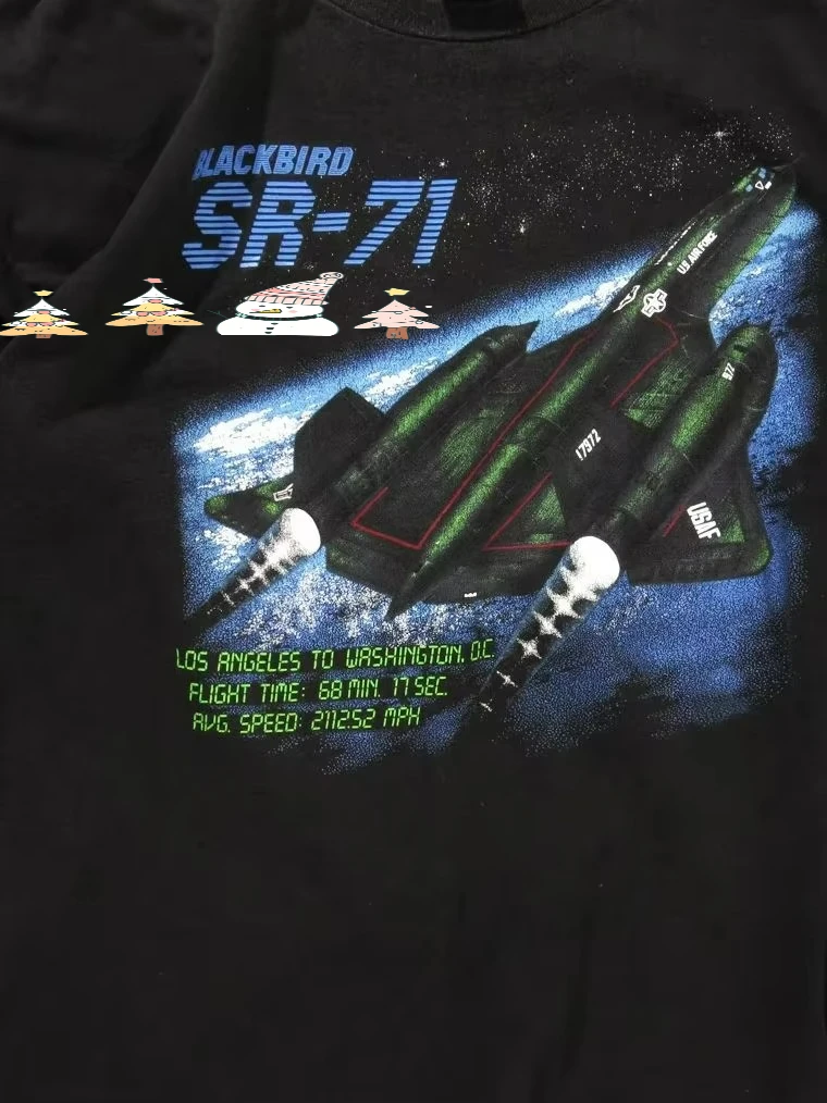 SR-71 Blackbird Strategic Reconnaissance Aircraft T-Shirt 100% Cotton O-Neck Short Sleeve Summer Casual Mens T-shirt Streetwear