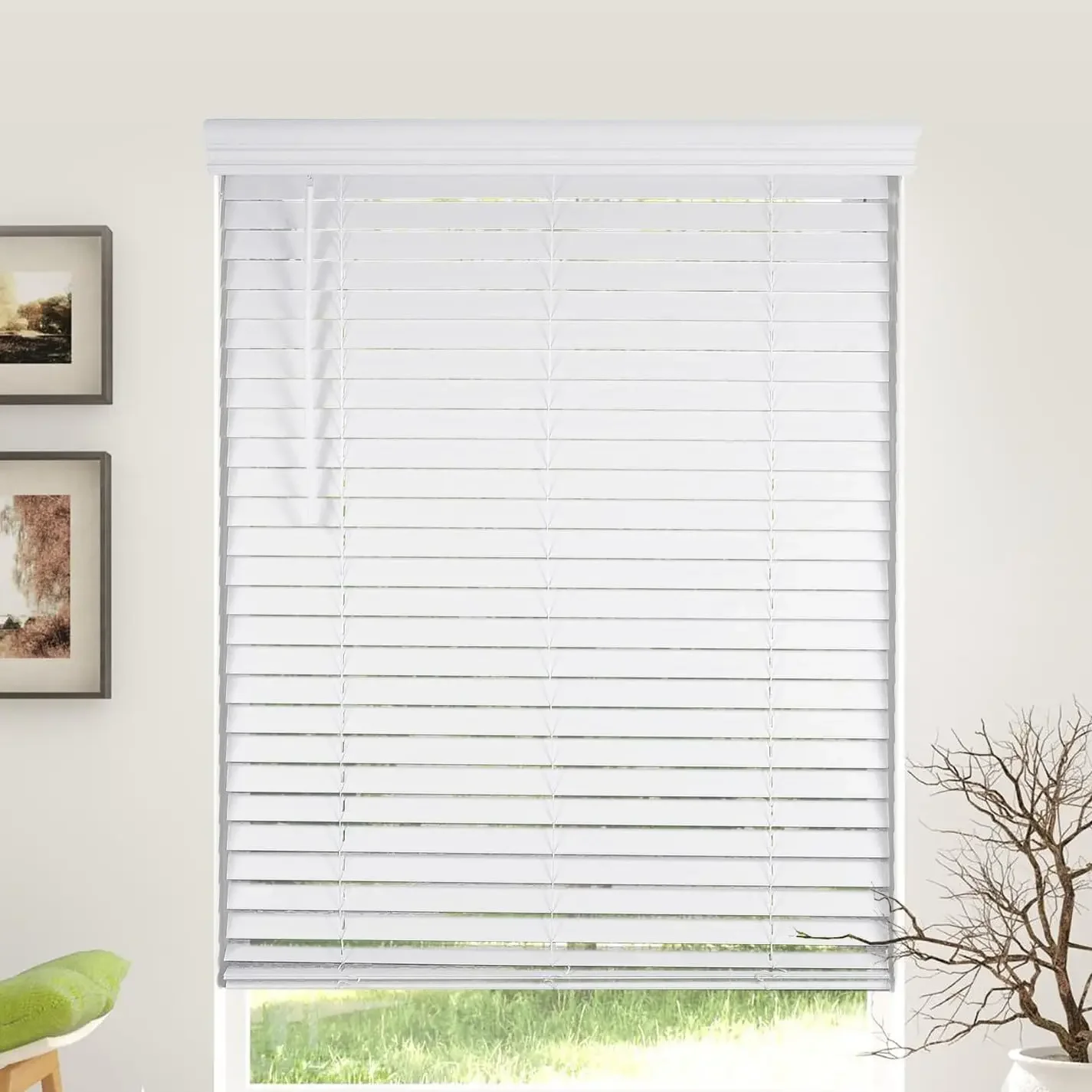 High-End Custom-made Faux Wood Blinds with Slats