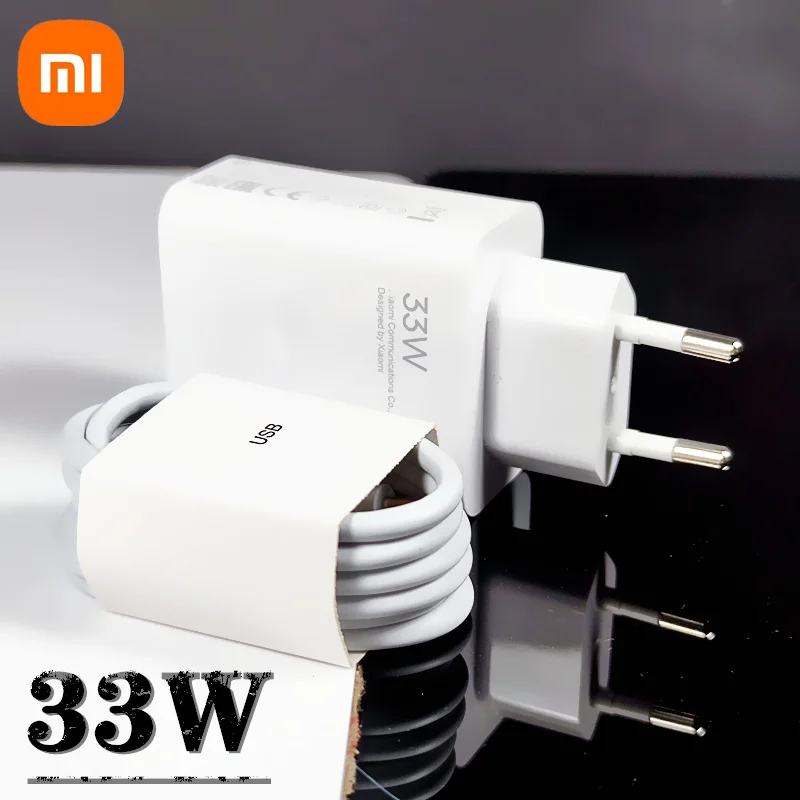 Original Xiaomi 33W Fast Charger EU Turbo Charge 2M 1.5M Type C Cable For Mi 10 9 10T Lite POCO X3 NFC Redmi K40 Note 9 10 Pro