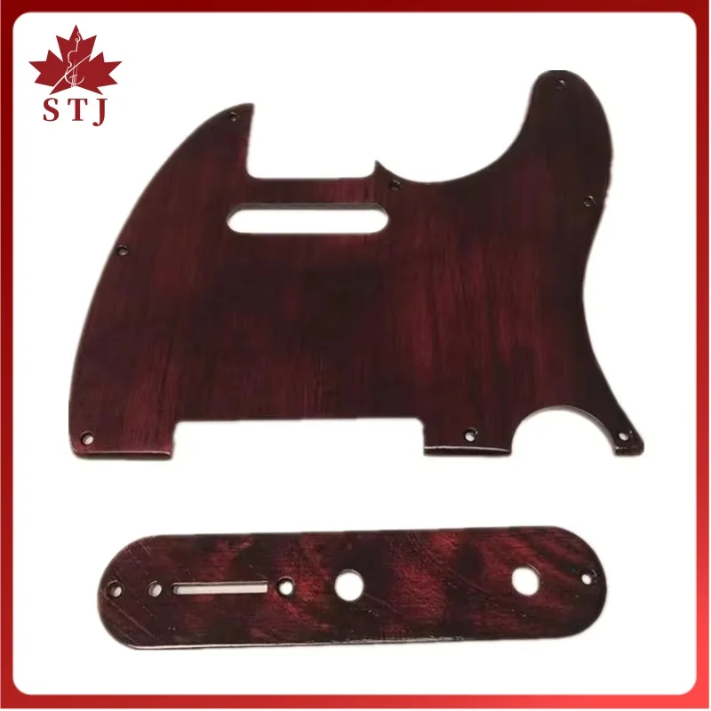 Hand-made Brown Color Ailanthus Wood Guitar Pickguard Set Accessories