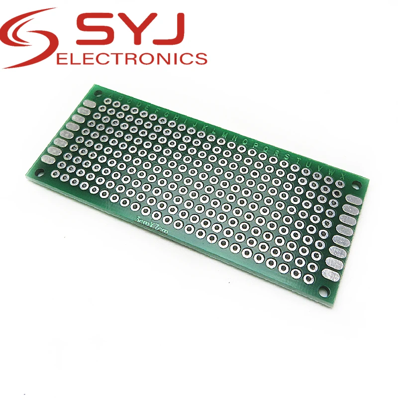 5piece Double-sided spray tin green oil glass fiber board PCB board 3x7cm thickness 1.6